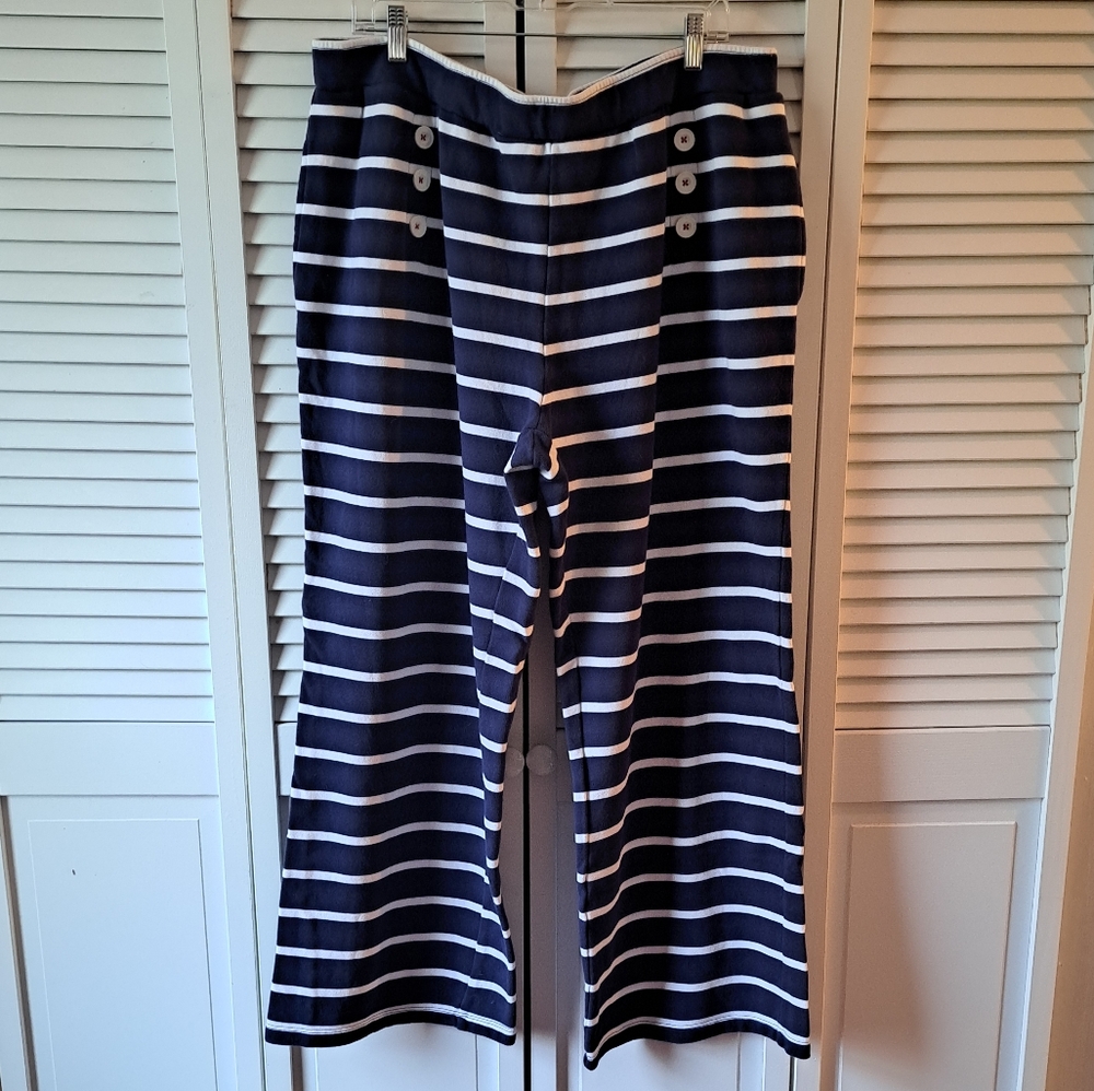 Vineyard Vines Navy and White Striped Wide Leg Pants